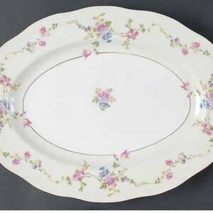 15" Baronet F&B "Juliet" Floral Serveware Platter Czech Fine China Bohemia